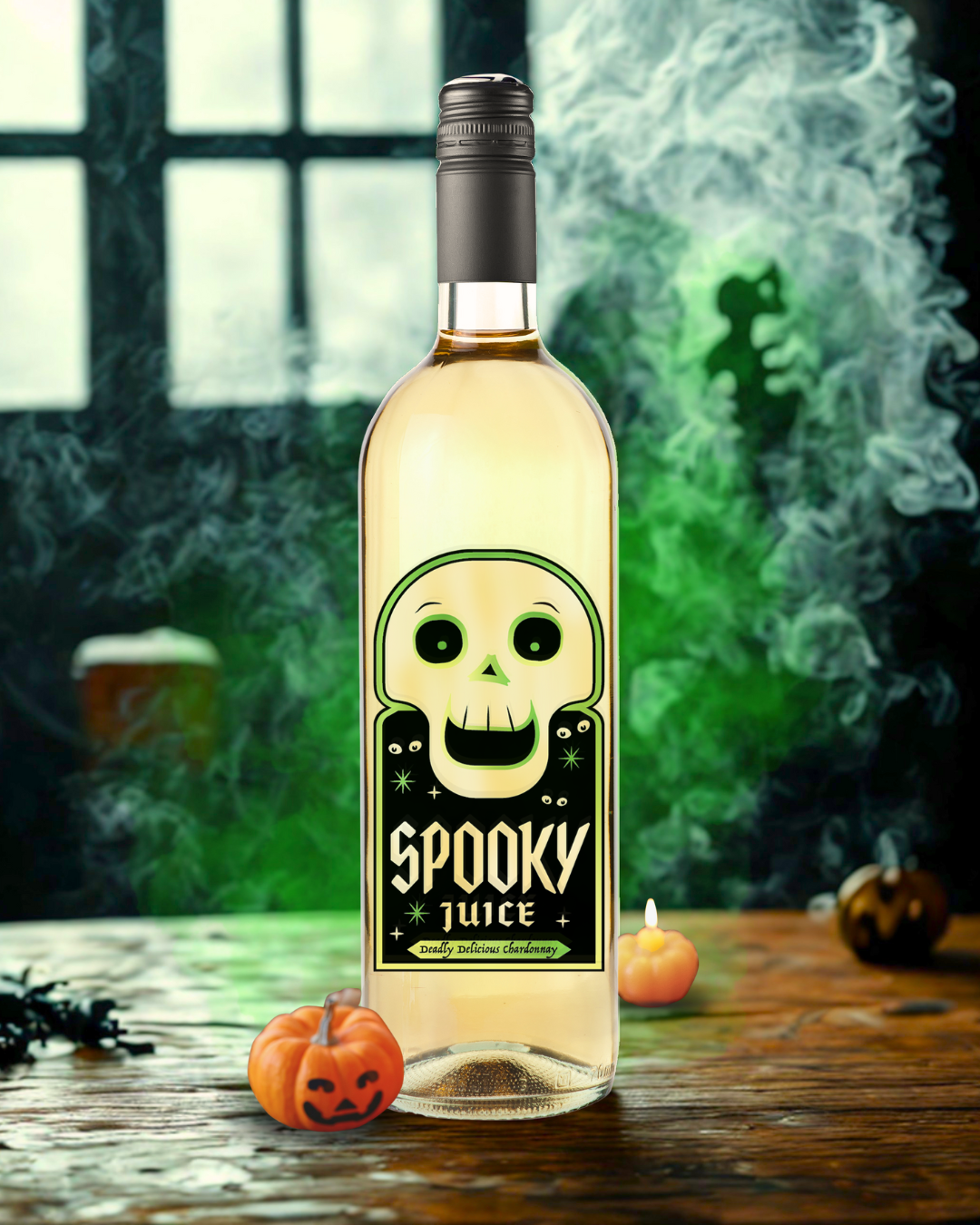 Halloween themed wine Spooky Juice Chardonnay is on sale and can be delivered directly to your door