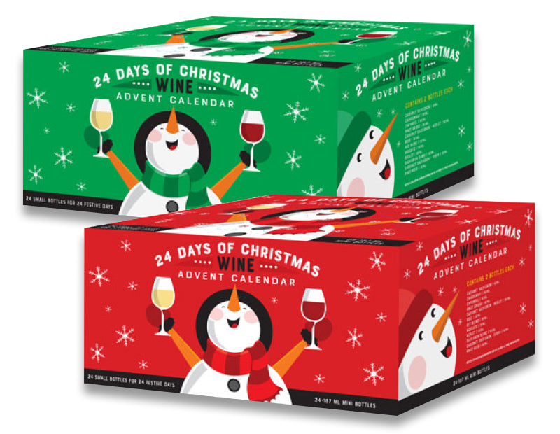 Wine Advent calendar for 24 Days of Christmas Wine is the perfect way to countdown to Christmas with 12 varieties of wine to share or enjoy yourself or give as a gift to your boss, friends, family, or neighbors. Great Holiday gift idea 2025. Rose, Cabernet Sauvignon, Merlot, Pinot Grigio, Moscato, Sauvignon Blanc, Red Blend, Pinot Noir, Chardonnay, Zinfandel, Cab-Merlot, and Cab-Syrah