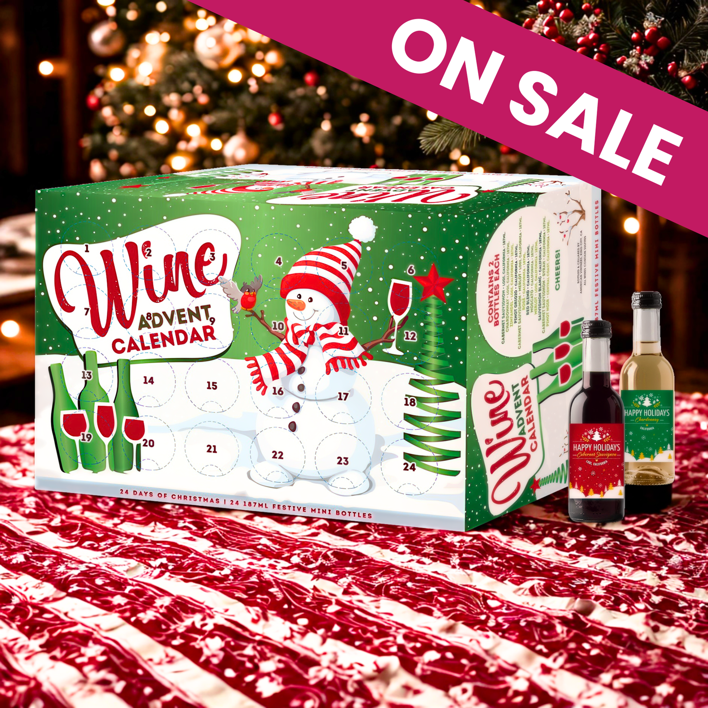 Happy Snowman Wine Advent Calendar | 24-Pack