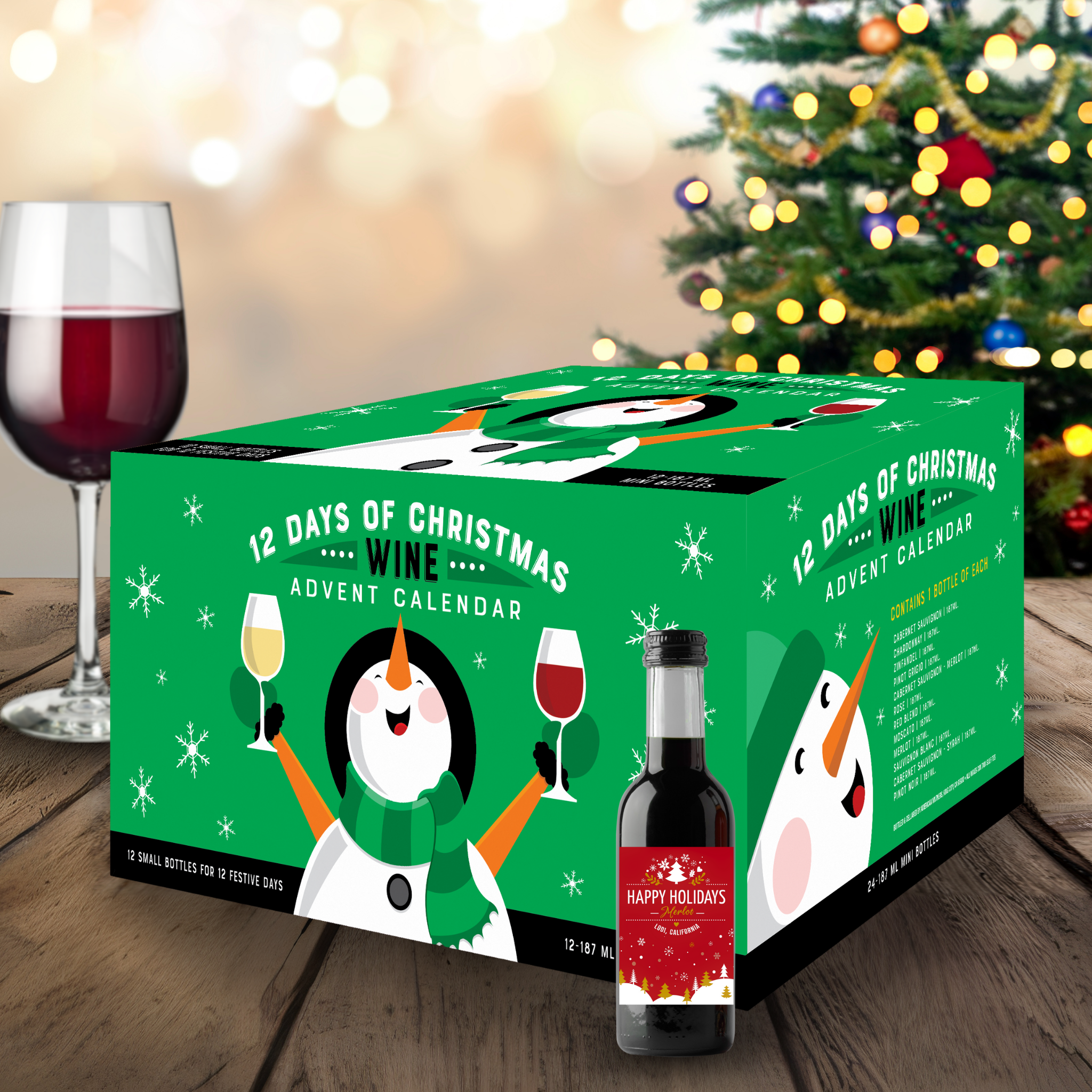 Joyful Snowman Advent Calendar | 12-Pack