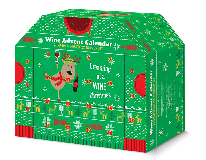 Reindeer Sweater Wine Advent Calendar 24-Pack