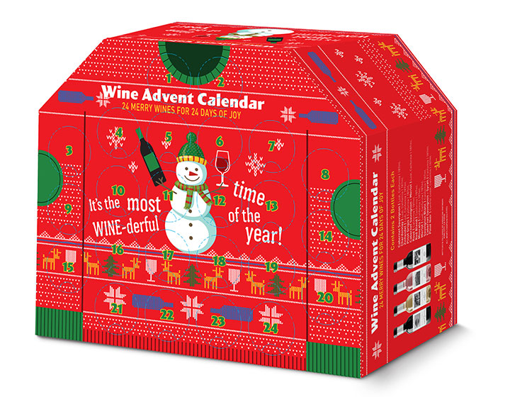 Snowman Sweater Wine Advent Calendar 24-Pack